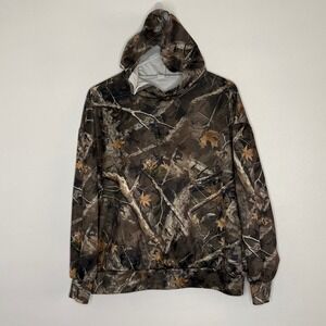 SHEIN Teen Boys Camo Hoodie Coolane Forest Leaf Print Sweatshirt Size 13Y